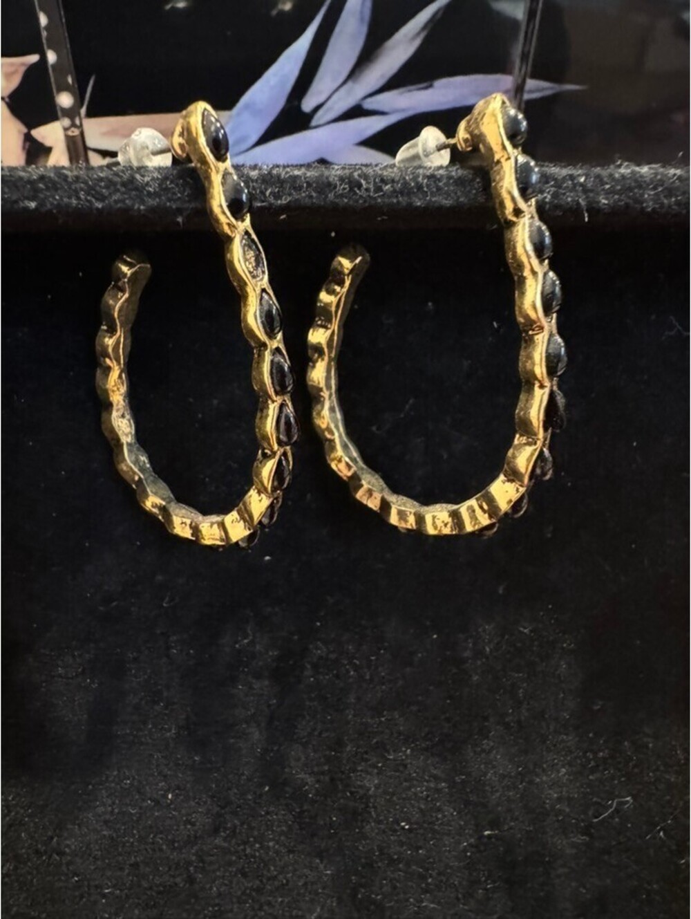 Elegant Gold-Tone Textured Hoop Earrings